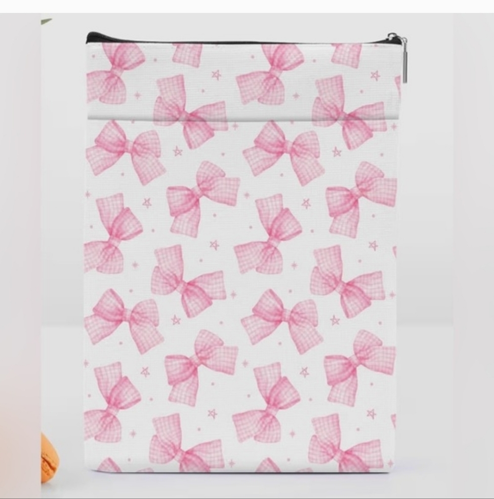 Book Storage Sleeve Bow Coquette Theme Book Lover Pink - Picture 2 of 5